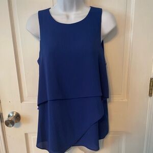 NWT Vince Camuto Blue Sleeveless Tiered Blouse
